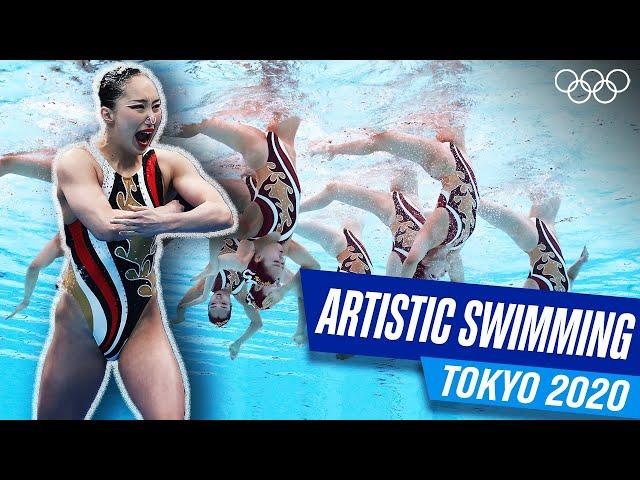 Beautiful performance by Team Japan's artistic swimmers at Tokyo 2020‍️