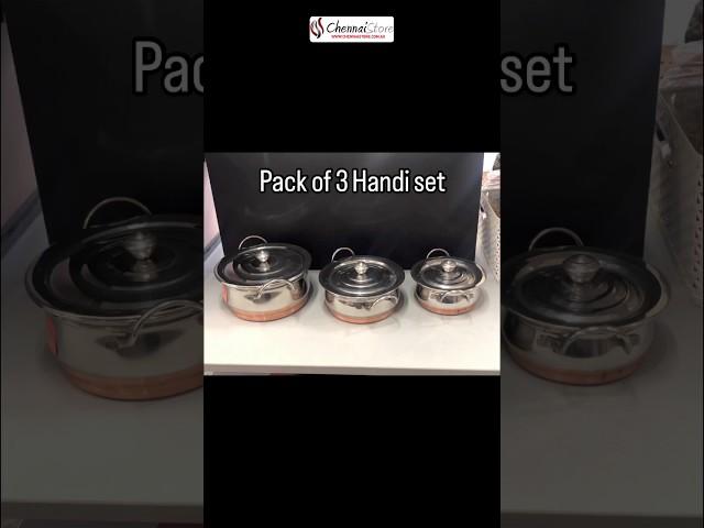 Diamond copper bottom stainless steel Dish with Lid set of 3 -1700ml,1000ml,650ml/ Grab yours soon⬇️