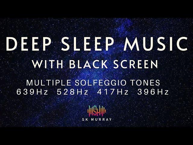 10 hr BLACK SCREEN Solfeggio Overload - 396Hz + 417Hz + 528Hz + 639Hz Simultaneous Tone with Music