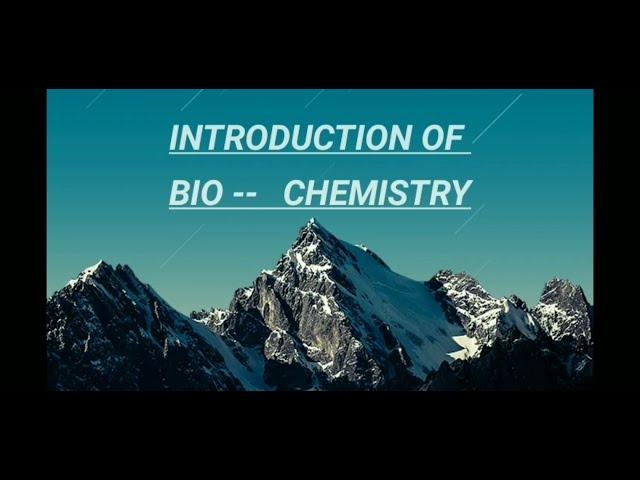Introduction of Biochemistry/ #BscMLT
