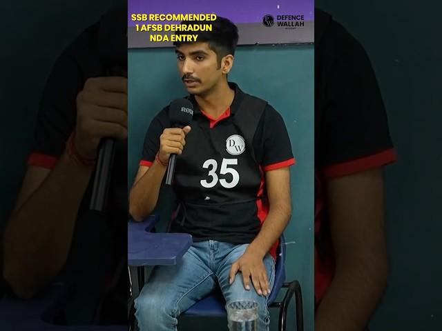 Meet Yash Sharma Recommended From 1 AFSB Dehradun | SSB Chayan | NDA Preparation #Shorts #PW #DW