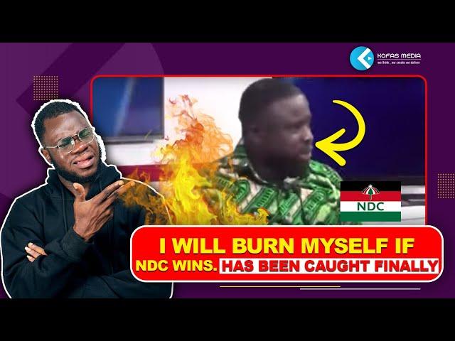 The guy who said he will burn himself if NDC won the Ghana elections has been finally caught.