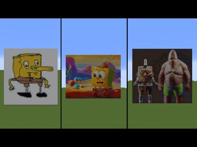 Minecraft: Which SPONGEBOB & GARY art looked the best?  #Shorts