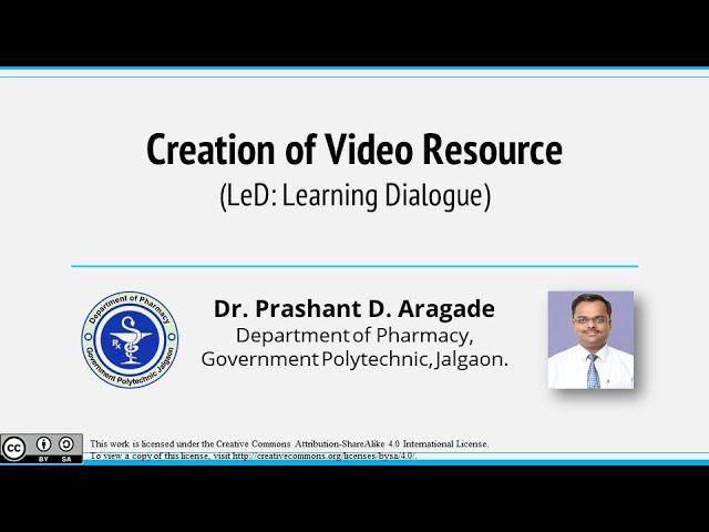 Creation of Video Resource by Dr. Prashant Aragade