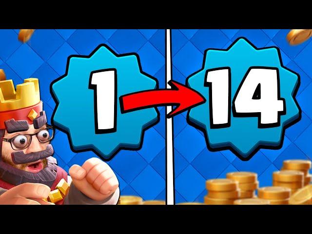 Level 1 to Level 14 in ONLY 10 HOURS in Clash Royale!!  Here's How...