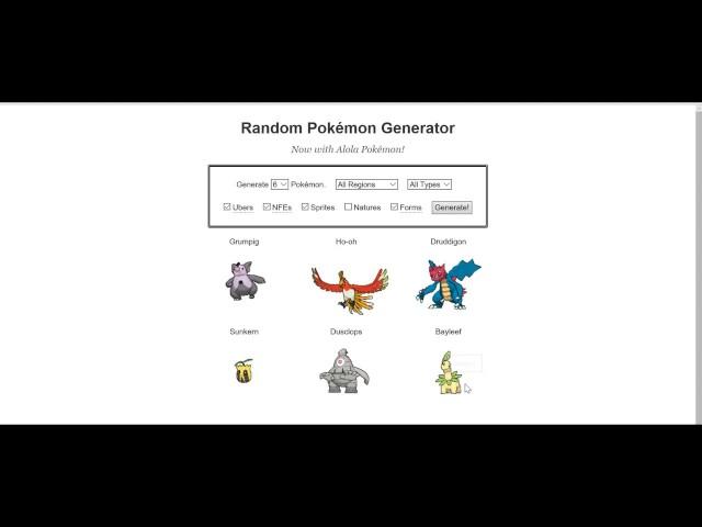 14!!!- Random Pokemon Generator