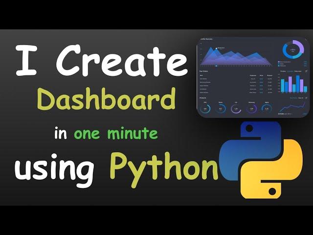 I Create Dashboard in One Minute using Python | Python for beginners | #python #coding #programming