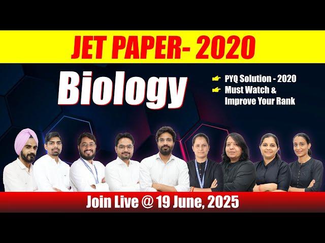 JET Biology Paper Solution - 2020 | 19 June, 2025 | Best Coaching In India. #jet2020 #jetpaper2020
