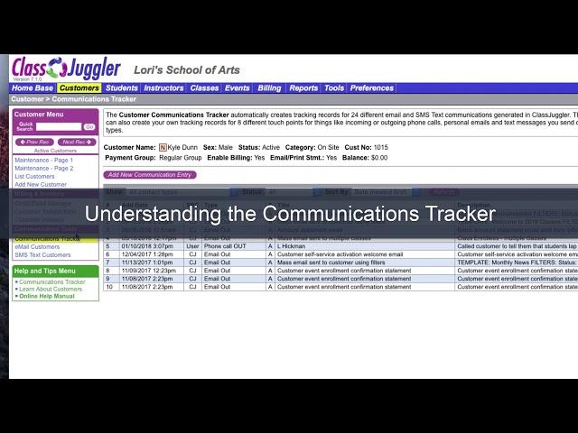 Customer Communications Tracker