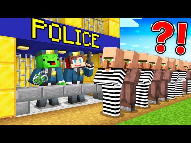 JJ and Mikey Open RICH POLICE STATION in Minecraft - Maizen