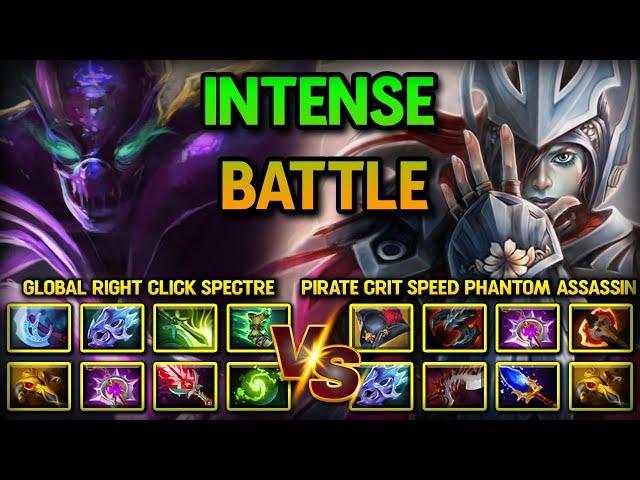 INTENSE HARD CARRY BATTLE | GLOBAL RIGHT CLICK SPECTRE VS. PIRATE CRIT SPEED PHANTOM ASSASSIN | DOTA