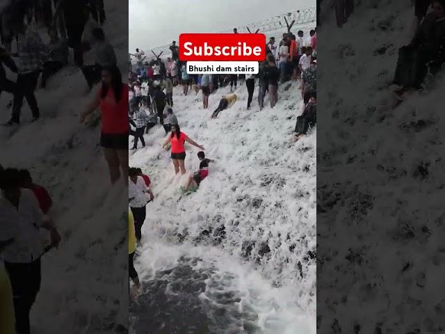 bhushi dam stairs waterfall Lonavala pune #shorts #short #pune #lonavala #waterfall #youtube
