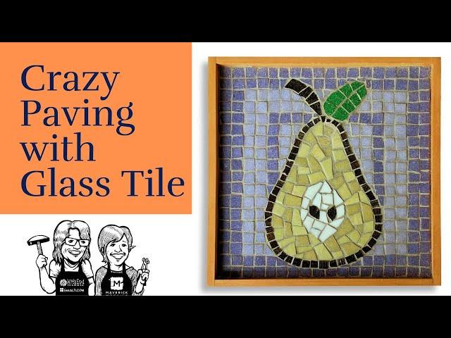 "Crazy Paving" Mosaic Background and Cutting Circles with Glass Tile