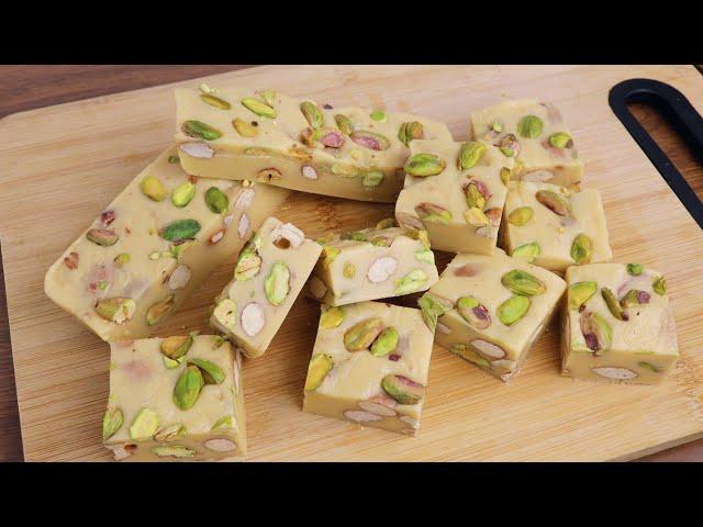 Quick and easy nougat ! No condensed milk ! no honey! no chocolate ! surprise your family! delicious