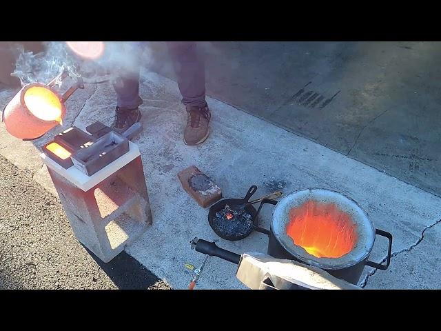 Devil Forge Furnace first melt!!  Making copper ingots and coins! ArtByAdrock molds!!!