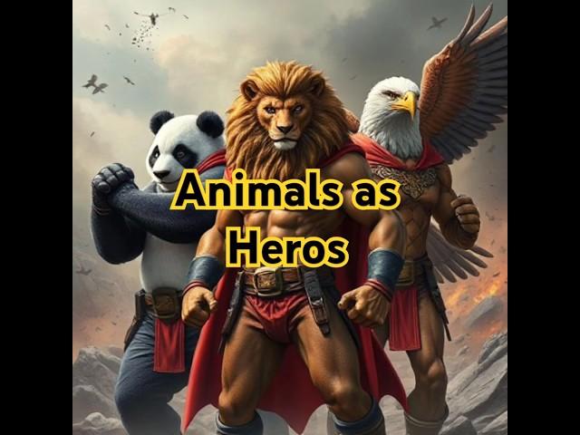 Animals if they were super heroes | Super hero panda lion and eagle Random insights