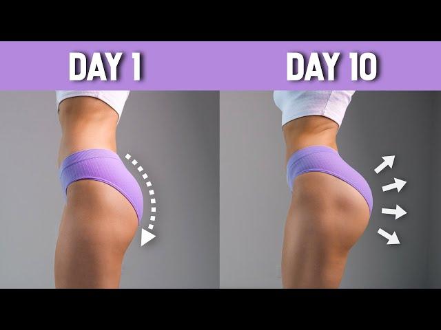 10 Min | 10 Days | 10 Exercises to GROW BUBBLE BUTT - Intense Booty Challenge, No Equipment, At Home