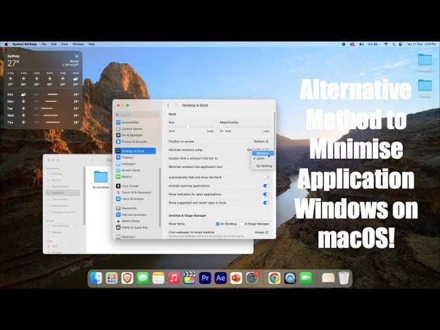 Alternative Method to Minimise Application Windows on macOS