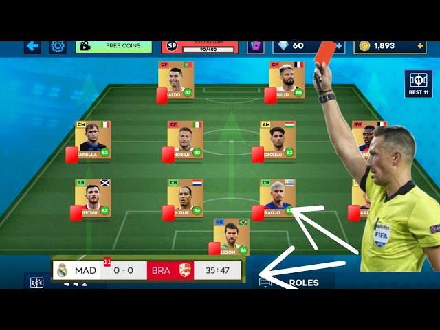 Trying to get 11 red cards in Dream league soccer 2024 | zero player |