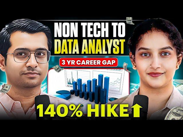 Non Tech to cracking Data Analyst | 3 year Career Gap | 140% Salary Hike and Job search Strategy