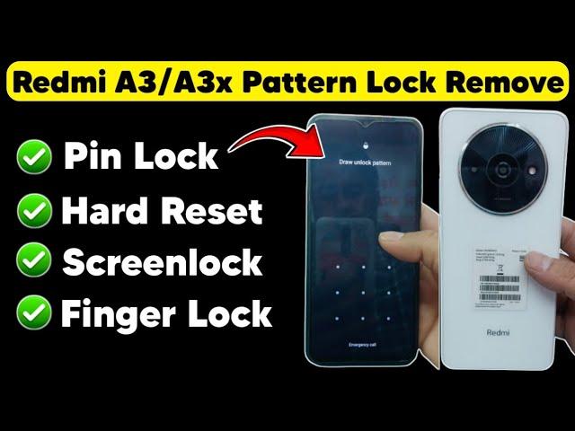 Redmi A3x Hard Reset | Screen Lock Remove Mi A3/A3x | Easy Solution