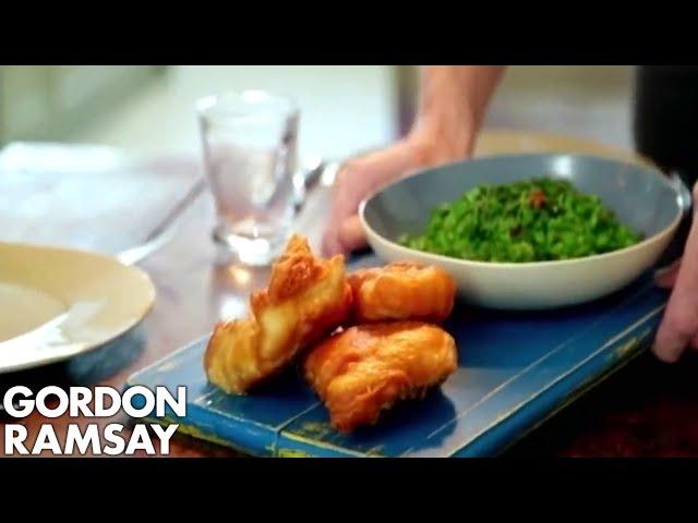 Ginger Beer Battered Fish with Chilli Minted Mushy Peas | Gordon Ramsay