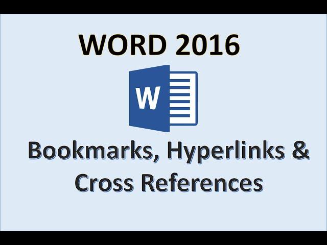 Word 2016 - Bookmark Cross Reference & Hyperlink - How to Add Use Insert Bookmarks References in MS