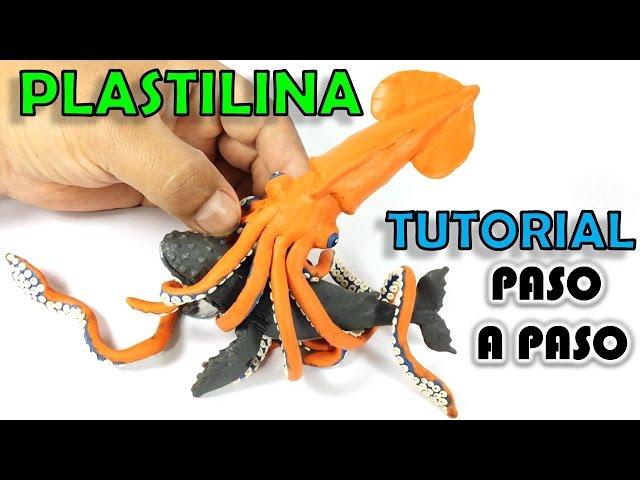  COMO HACER UN CALAMAR GIGANTE DE PLASTILINA PASO A PASO  POLYMER CLAY MI MUNDO DE PLASTILINA