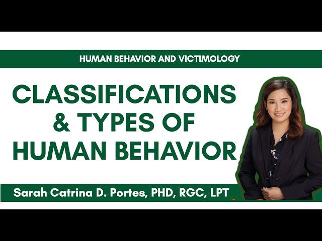 Part 7  Clasification and Types of Human Behavior | Human Behavior and Victimology | Criminology