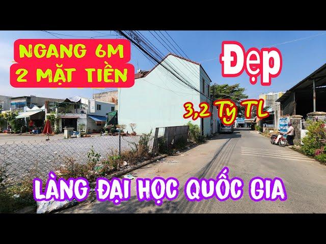 Bán Đất Đông Hòa Dĩ An (1866) 2 Mặt Tiền, Ngang 6m, Sát Làng Đại Học Quốc Gia