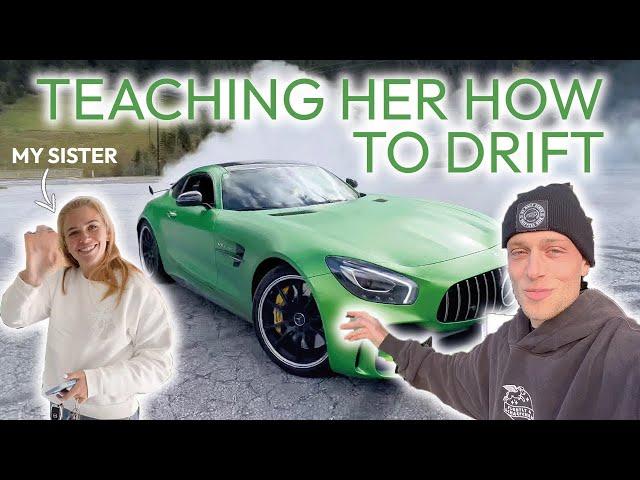 Teaching MY SISTER how to do DONUTS with her AMG GTR - OG Schaefchen