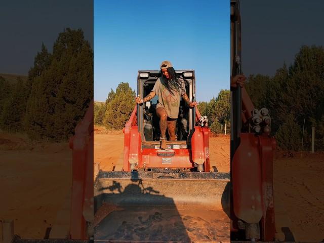 Time to get to work. You coming??  #skidsteer #countrygirl #tattooedlife #country #barefooting