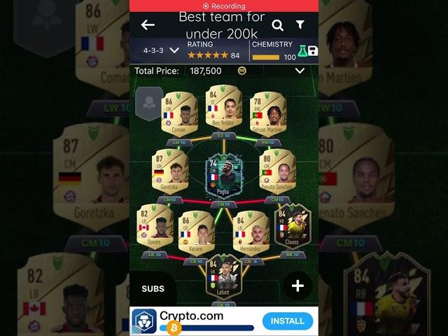 Best Fifa 22 Team For 200k #fifa22 #gamingvideos #fifa #ultimateteam #futbin #sbc #gaming #staysafe