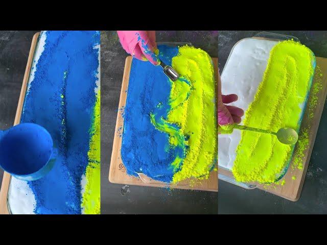 Mixing Yellow and Blue Pigments in Clear Slime!