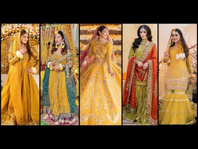 Mehndi dress design 2023 / mayoun haldi mehndi dress design for bride / mehndi dress for bride