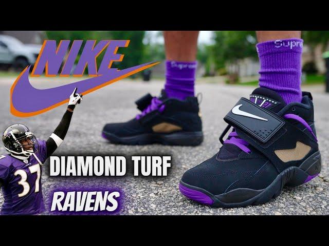 ONE OF THE BEST DIAMOND TURFS TO DATE NIKE DIAMOND TURF RAVENS DETAILED REVIEW & ON FEET LACE SWAPS!