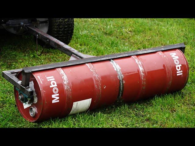 Homemade Lawn ROLLER From OIL BARRELS !?