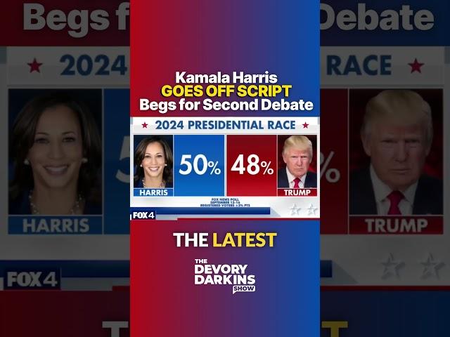 Watch Kamala go off script to beg for a second debate with Trump