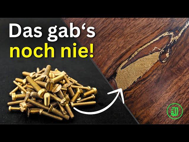 Vergiss Epoxy! So einfach füllst du HOLZRISSE und ASTLÖCHER mit MESSING! | Jonas Winkler