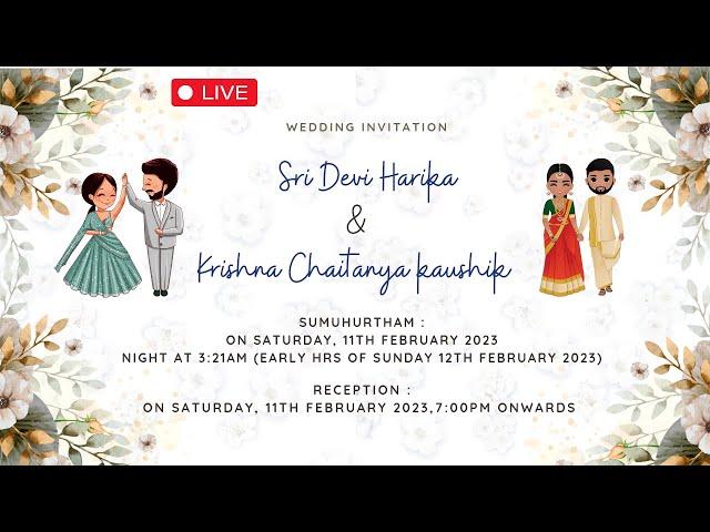 Wedding Ceremony | Sridevi Harika & Krishna Chaitanya Kaushik |  Live  | On February 11, 2023