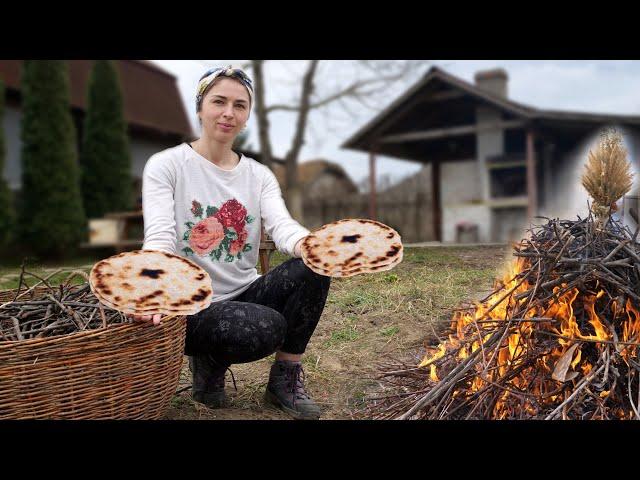 SPRING Has Come to our VILLAGE. Cooking soup and bread with fermented cucumbers.ASMR VEGAN FOOD