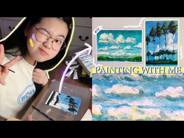 방 꾸미려는데 엽서 왜 이렇게 비싸! 그럴 바엔 내가 그린다유화 그리기!!/painting with me/유화 재료 소개/그림 그리기/방 꾸미기/찐반장