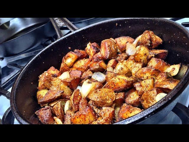 Cast Iron Fried Potatoes & Onions | Solidteknics AUSfonte Sauteuse Pan