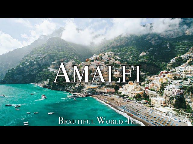 Amalfi Coast 4K Drone Nature Film - Peaceful Piano Music - Scenic Relaxation