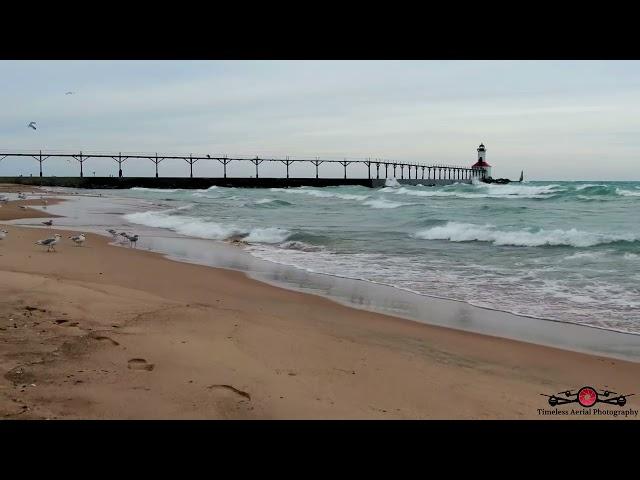 Relaxing Flight With The Birds As The Waves Crash 4K Drone Footage