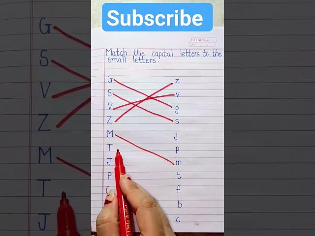 Match the Capital Letters to the Small Letters #viral #youtube #views #education #english #language