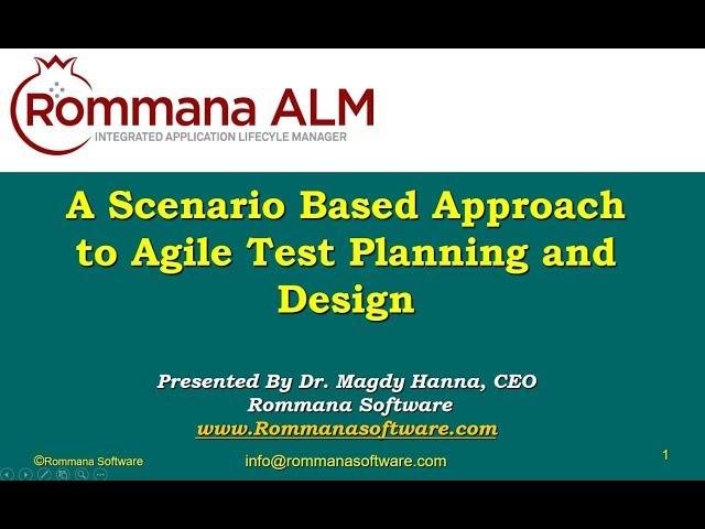 ALM Tools | A Scenario Based Approach to Agile Test Planning and Design