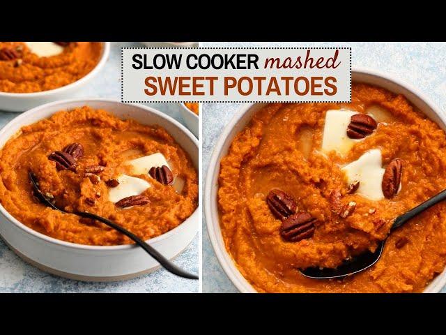 No Boiling Needed | Just slice the sweet potatoes and let the crockpot work its magic!