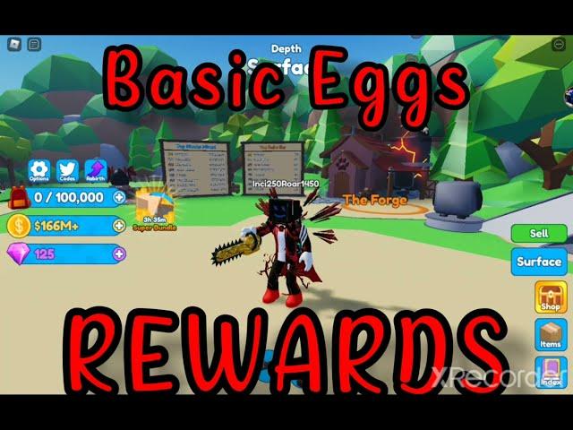 Basic Egg INDEX REWARDS In Mining Simulator 2 -Roblox