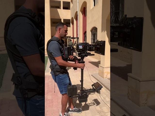 Behind scene steadicam operator Cooke optics